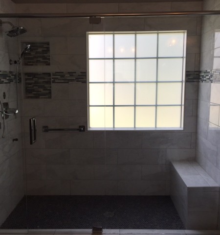 Frameless Shower Door with Header 030